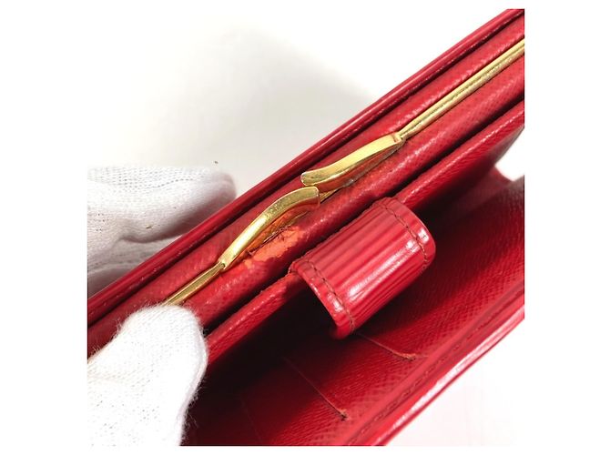 Louis Vuitton Epi Portemonnaie Viennois Compact Wallet Rosso - vista 10