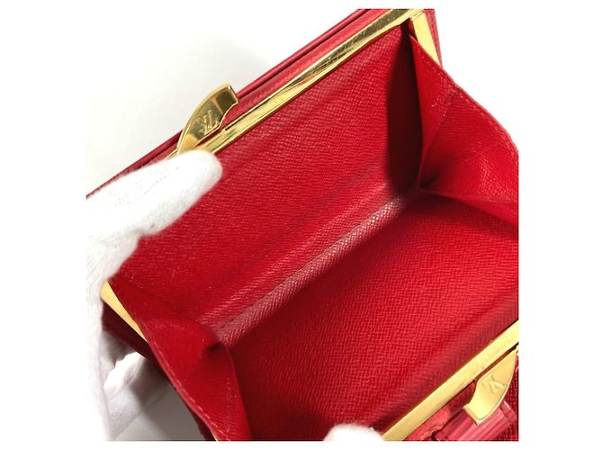 Louis Vuitton Epi Portemonnaie Viennois Compact Wallet Rosso - vista 11