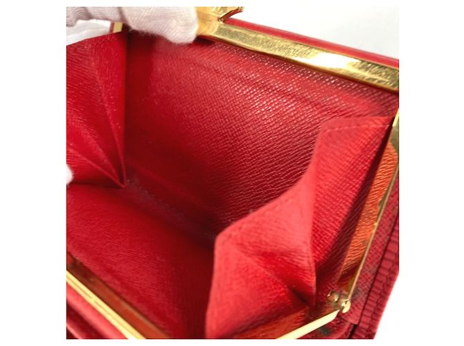 Louis Vuitton Epi Portemonnaie Viennois Compact Wallet Rosso - vista 12