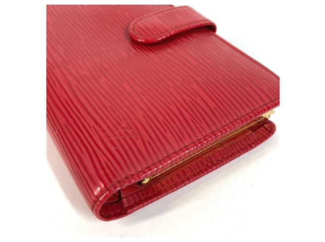 Louis Vuitton Epi Portemonnaie Viennois Compact Wallet Rosso - vista 5