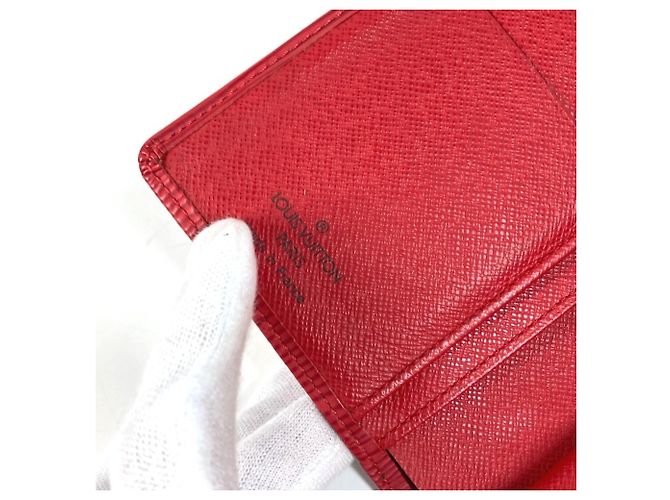 Louis Vuitton Epi Portemonnaie Viennois Compact Wallet Rosso - vista 6