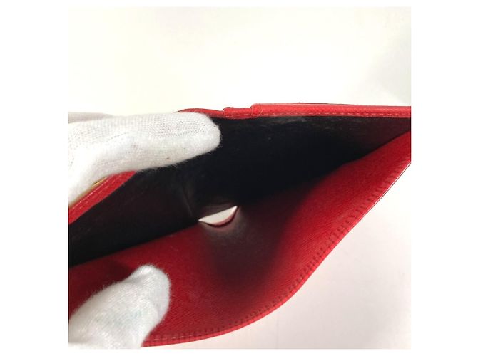 Louis Vuitton Epi Portemonnaie Viennois Compact Wallet Rosso - vista 8