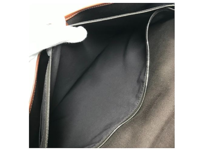 Hermès Valigetta in pelle e tela Hermes Buenaventura MM Marrone - vista 14