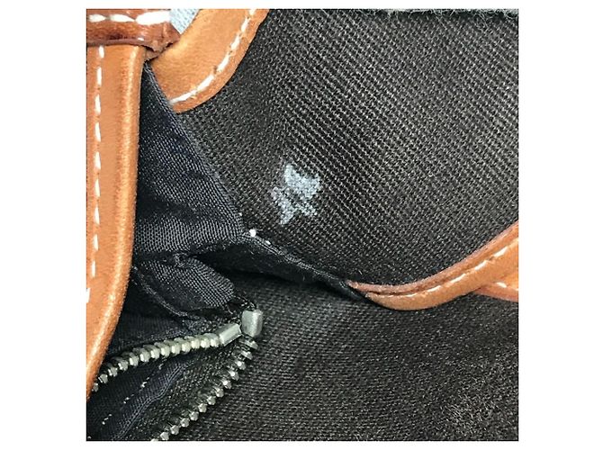 Hermès Valigetta in pelle e tela Hermes Buenaventura MM Marrone - vista 16