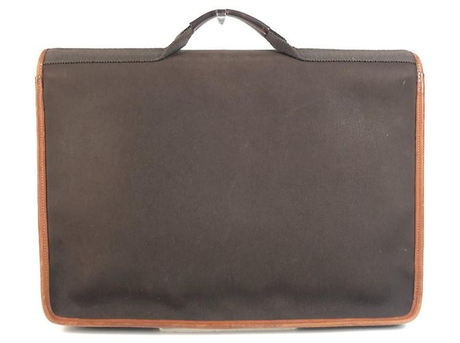 Hermès Valigetta in pelle e tela Hermes Buenaventura MM Marrone - vista 2