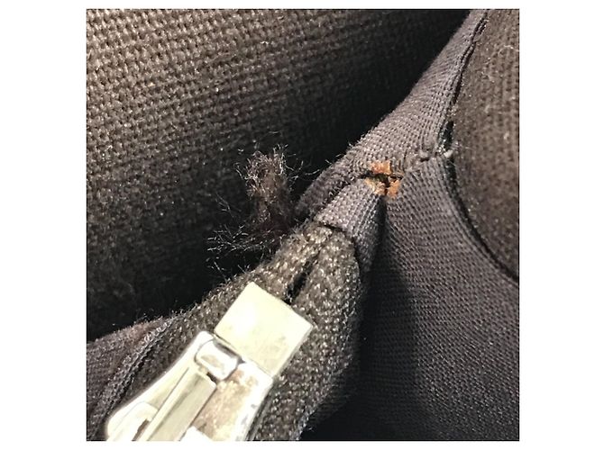 Hermès Valigetta in pelle e tela Hermes Buenaventura MM Marrone - vista 3