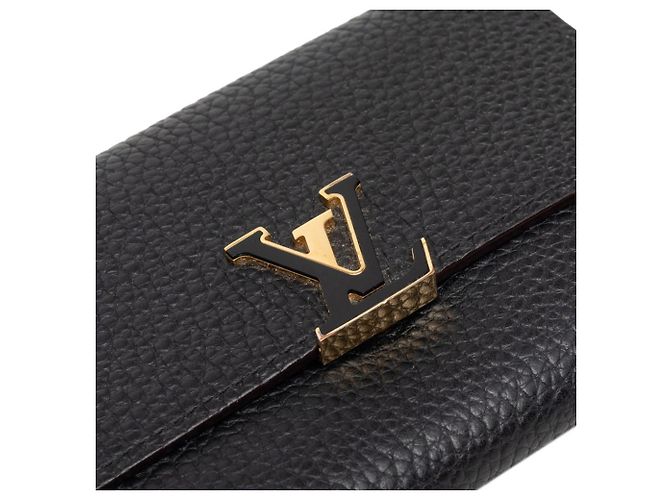 Portafoglio Louis Vuitton Portefeuille Capucines Compact Pieghevole Nero Rosa - vista 4