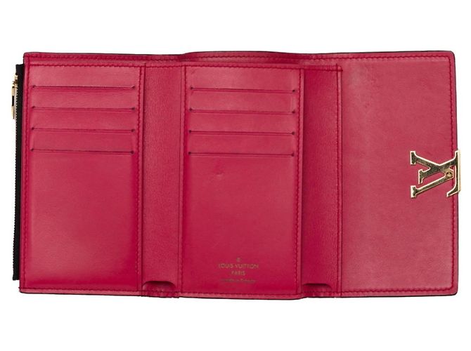 Portafoglio Louis Vuitton Portefeuille Capucines Compact Pieghevole Nero Rosa - vista 6