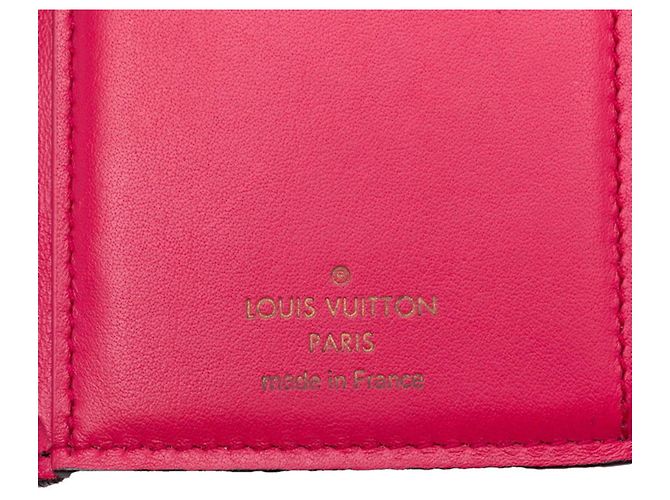 Portafoglio Louis Vuitton Portefeuille Capucines Compact Pieghevole Nero Rosa - vista 7