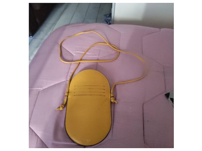 Pochette per telefono Fendi O'Lock Beige Giallo - vista 3
