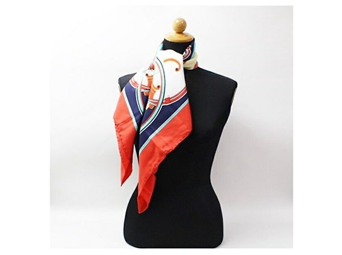 Hermès Sciarpa di seta Hermes Carré 90 Washington's Carriage Multicolore Blu navy - vista 4
