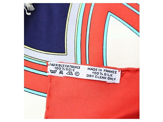 Hermès Sciarpa di seta Hermes Carré 90 Washington's Carriage Multicolore Blu navy - vista 5