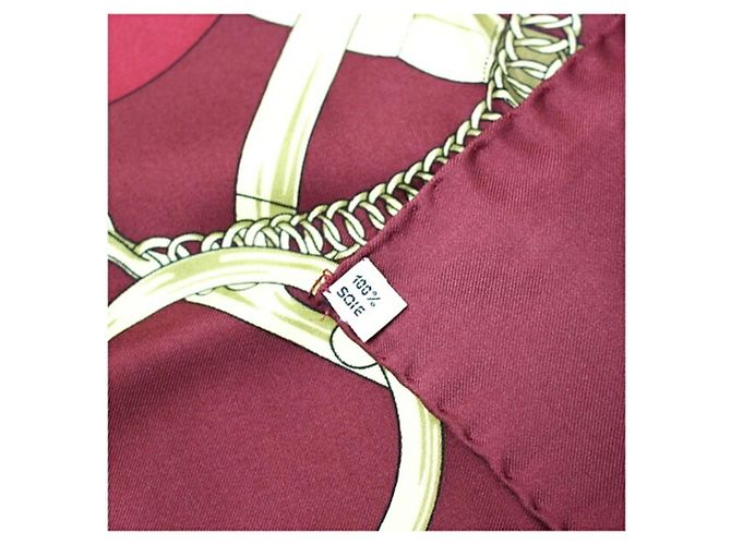 Hermès Sciarpa di seta Hermes Carré 90 EPERON D'OR Rosso Cachi - vista 5