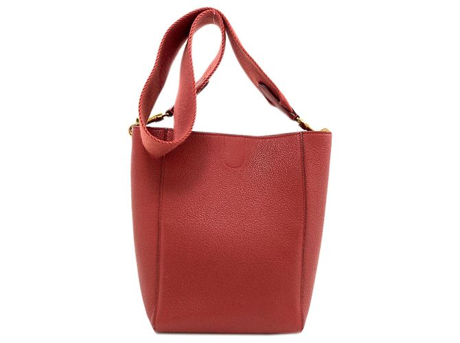 Céline Celine Sangle Bucket Schultertasche Rot - Ansicht 2