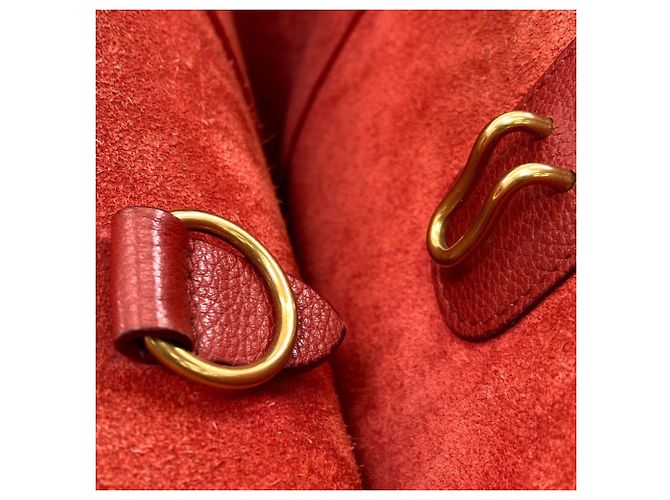 Céline Celine Sangle Bucket Schultertasche Rot - Ansicht 9