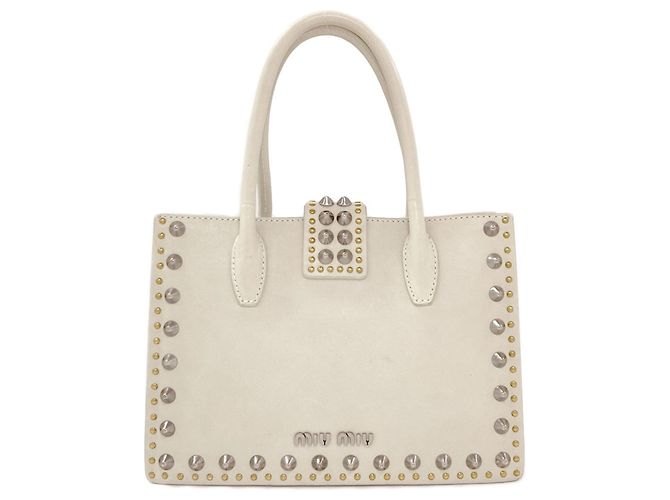 Bolsa 2-Way com tachas Miu Miu Branco - vista 2
