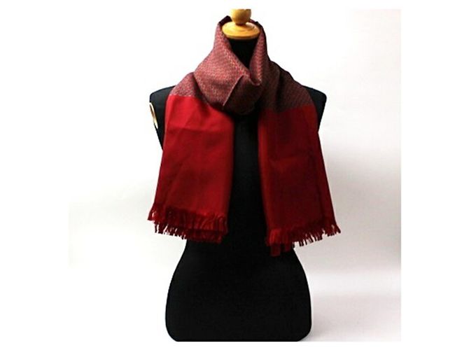 Hermès Hermes Wine Red Rectangular Stole - view 2