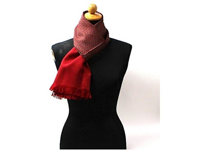 Hermès Hermes Wine Red Rectangular Stole - view 3