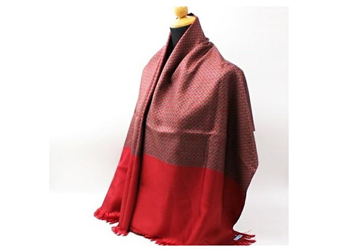 Hermès Hermes Wine Red Rectangular Stole - view 4