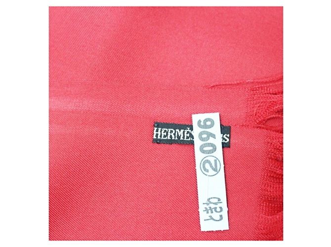 Hermès Hermes Wine Red Rectangular Stole - view 5