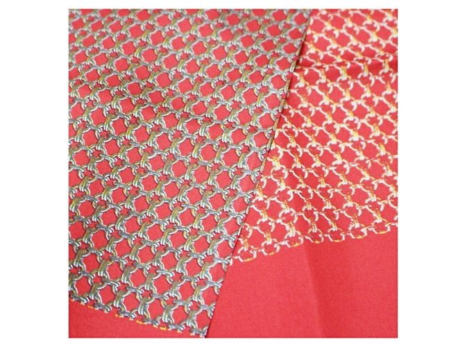 Hermès Hermes Wine Red Rectangular Stole - view 6
