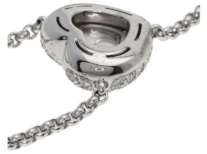 Colar Chopard Happy Diamonds em ouro branco 18K Dourado - vista 11