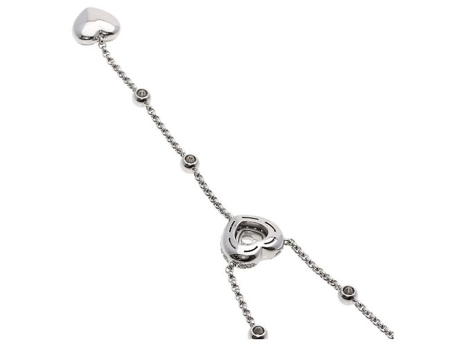 Colar Chopard Happy Diamonds em ouro branco 18K Dourado - vista 2