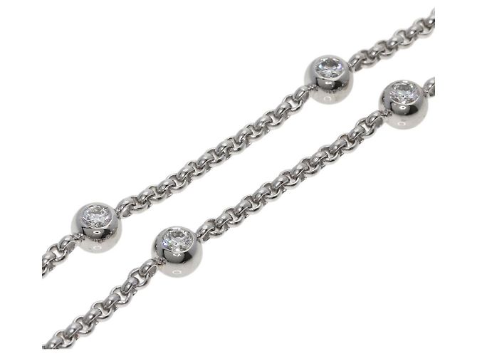 Colar Chopard Happy Diamonds em ouro branco 18K Dourado - vista 3