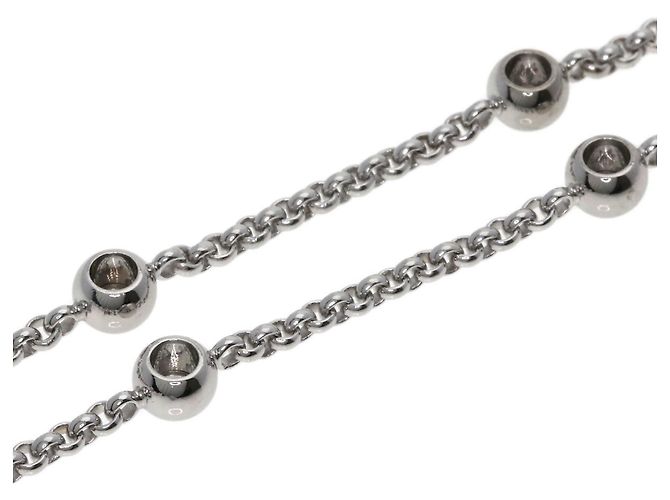 Colar Chopard Happy Diamonds em ouro branco 18K Dourado - vista 4
