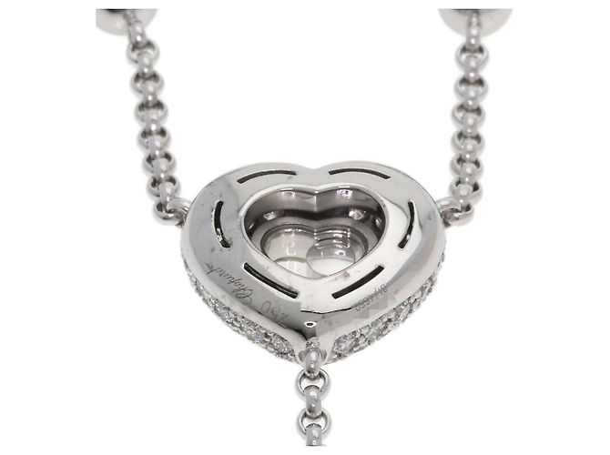 Colar Chopard Happy Diamonds em ouro branco 18K Dourado - vista 7