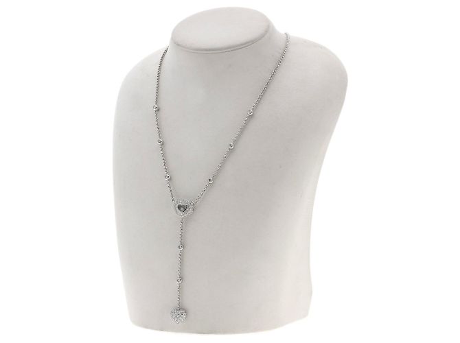 Colar Chopard Happy Diamonds em ouro branco 18K Dourado - vista 8