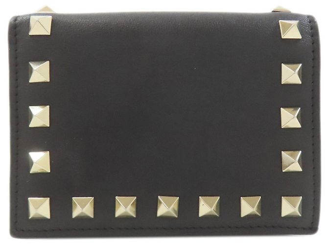 Valentino Garavani Portafoglio bi-fold in pelle Valentino Rockstud da donna Nero - vista 2