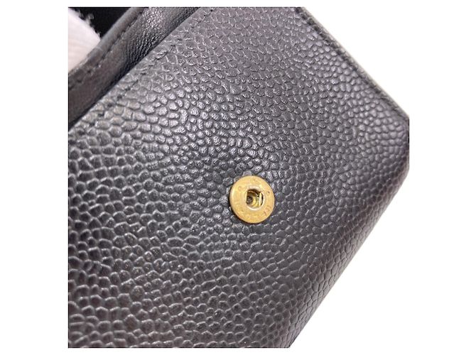 Chanel Coco Mark Stitch Münzbeutel mit Goldbeschlägen Schwarz - Ansicht 11