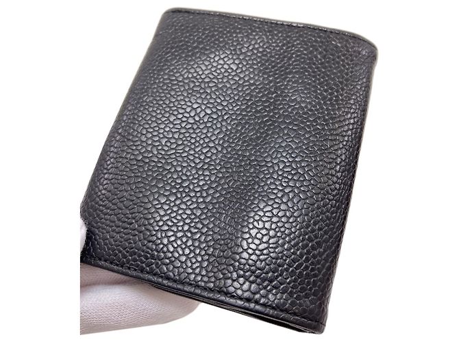 Chanel Coco Mark Stitch Münzbeutel mit Goldbeschlägen Schwarz - Ansicht 14