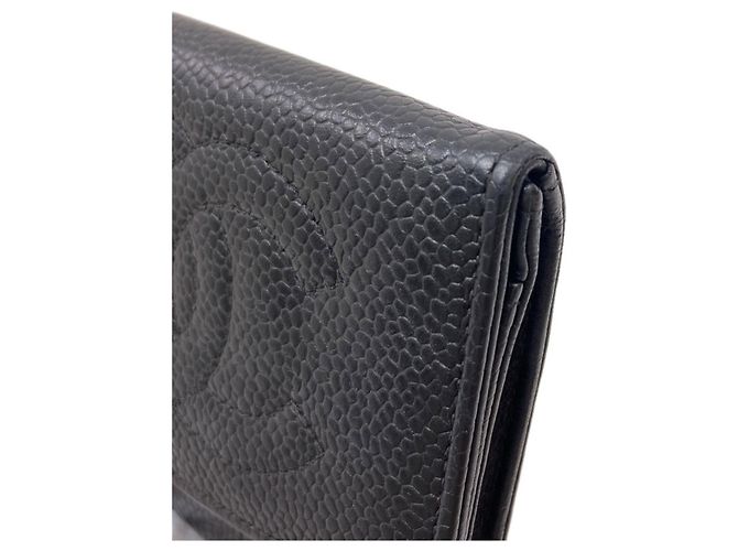 Chanel Coco Mark Stitch Münzbeutel mit Goldbeschlägen Schwarz - Ansicht 15