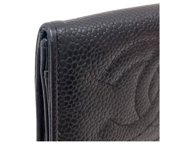 Chanel Coco Mark Stitch Münzbeutel mit Goldbeschlägen Schwarz - Ansicht 16