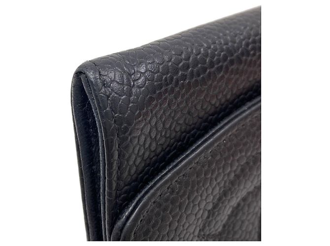 Chanel Coco Mark Stitch Münzbeutel mit Goldbeschlägen Schwarz - Ansicht 18