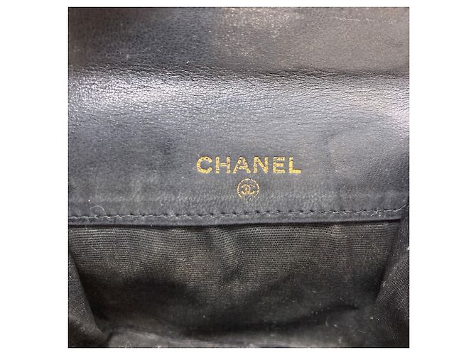 Chanel Coco Mark Stitch Münzbeutel mit Goldbeschlägen Schwarz - Ansicht 6