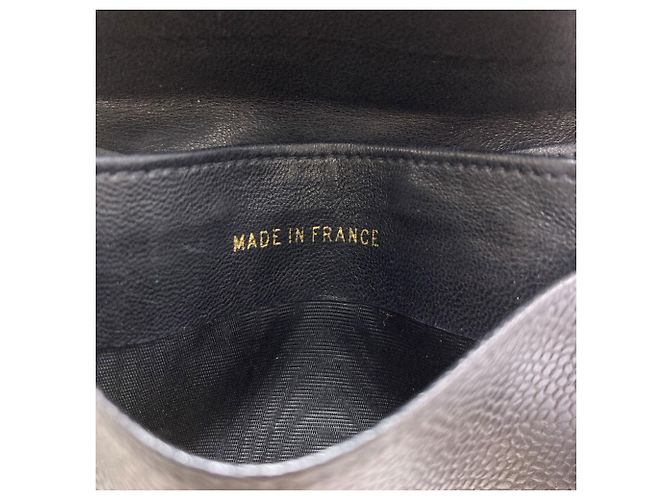 Chanel Coco Mark Stitch Münzbeutel mit Goldbeschlägen Schwarz - Ansicht 9