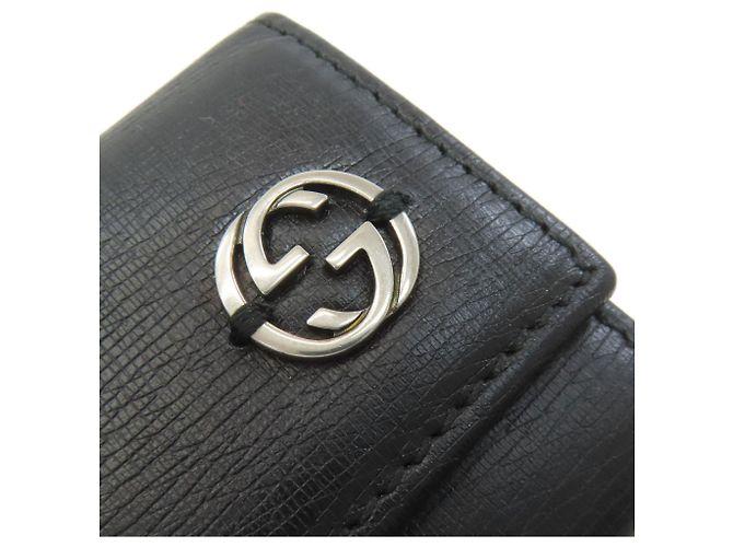 Gucci Interlocking G Leather Key Case Black - view 13
