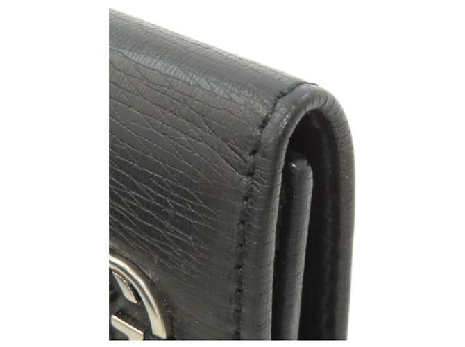 Gucci Interlocking G Leather Key Case Black - view 14