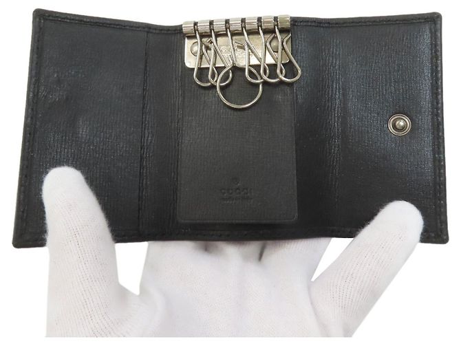 Gucci Interlocking G Leather Key Case Black - view 4