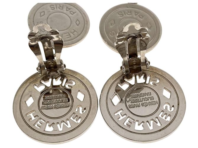 Hermès Hermes Sellier Ohrringe mit silberfarbener Hardware - Ansicht 3