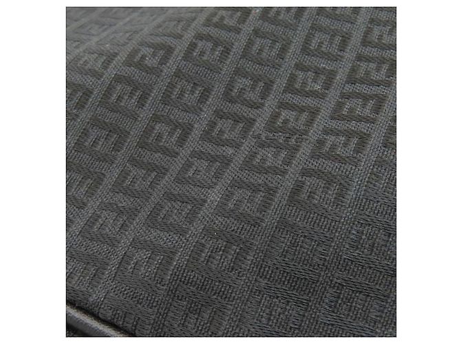 Fendi Zucchino Muster Canvas Tote Bag Schwarz - Ansicht 11
