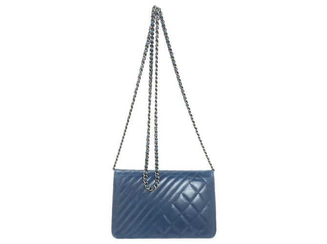 Portafoglio lungo Chanel Coco Mark Matelassé Blu - vista 2