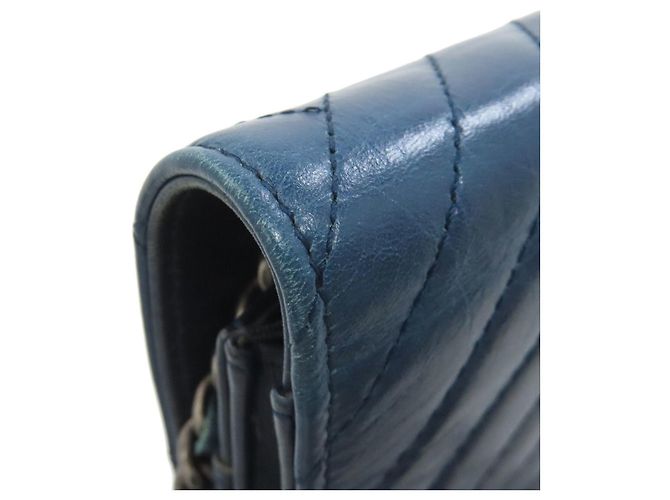 Portafoglio lungo Chanel Coco Mark Matelassé Blu - vista 20