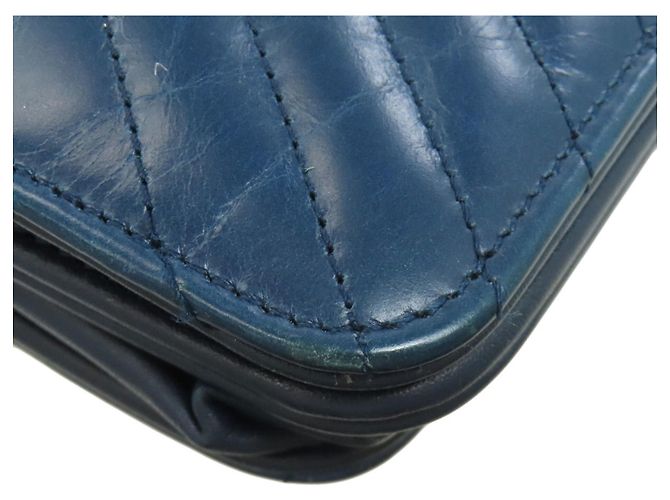 Portafoglio lungo Chanel Coco Mark Matelassé Blu - vista 24