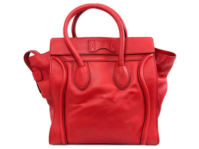 Céline Bolsa de mão Celine Luggage Mini Vermelho - vista 2