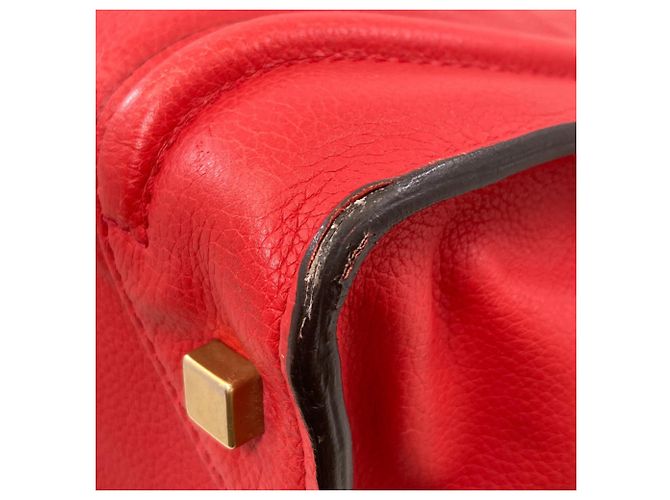 Céline Bolsa de mão Celine Luggage Mini Vermelho - vista 21