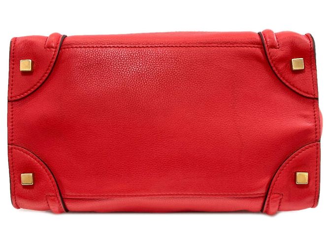 Céline Bolsa de mão Celine Luggage Mini Vermelho - vista 4